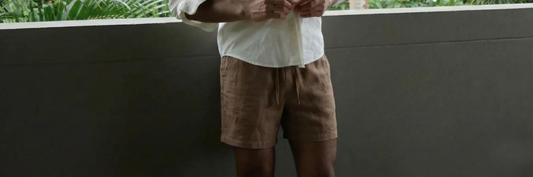 Bermuda de Lino Marrón Claro Hombre – Estilo Mediterráneo