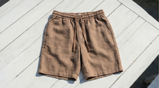 Bermuda de Lino Marrón Claro Hombre – Estilo Mediterráneo