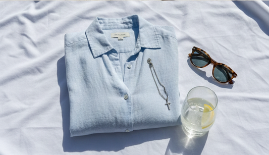 Camisa Santorini Celeste – Lino para Hombre | Royal Club 1989